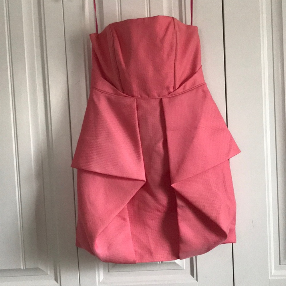 Tibi strapless simona dress size 2 pink